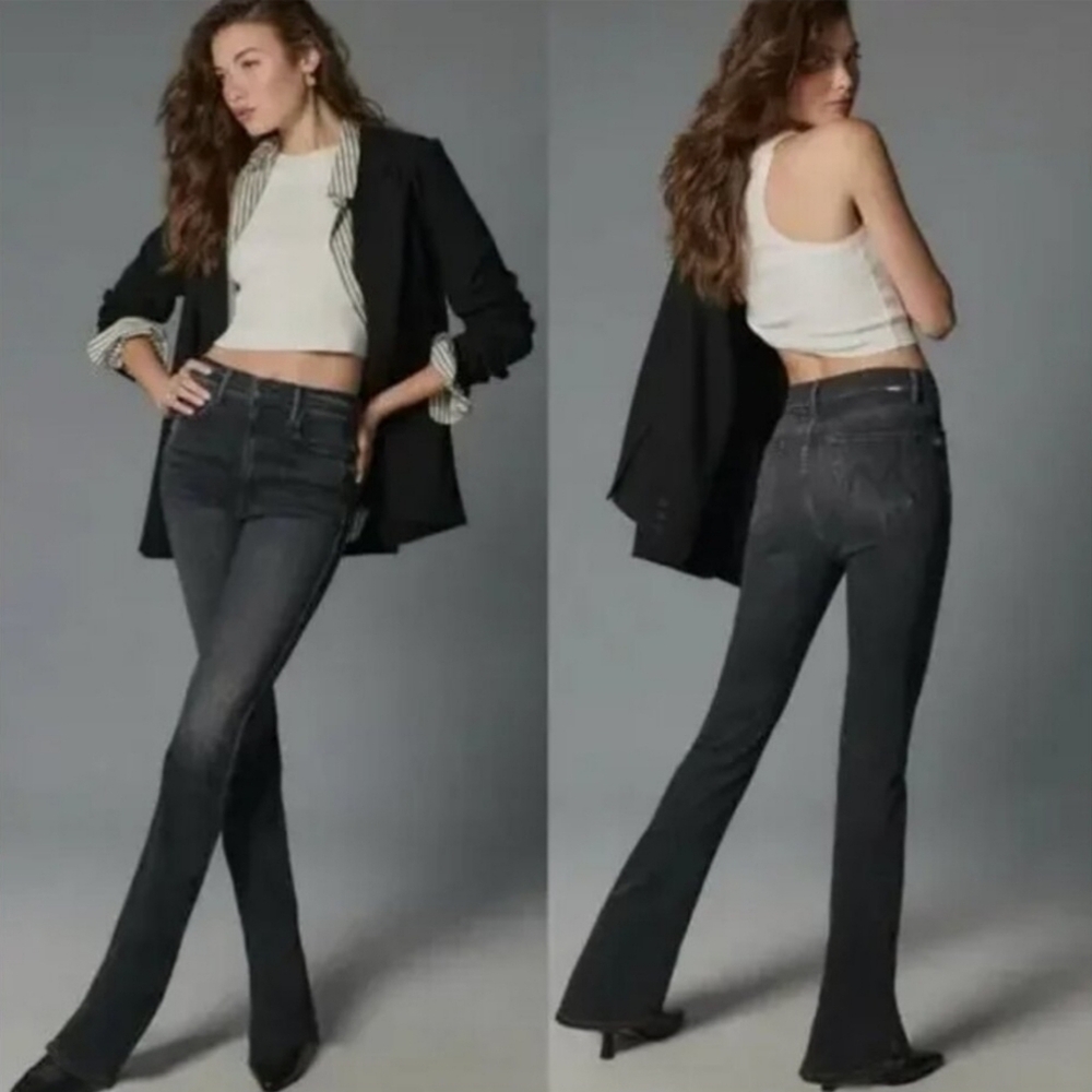 MOTHER Dark Gray Flare Jeans